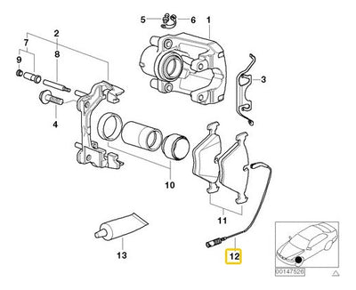 Sensor Frenos Delanter Bmw 528 645 525 550 530 650 M5 M6