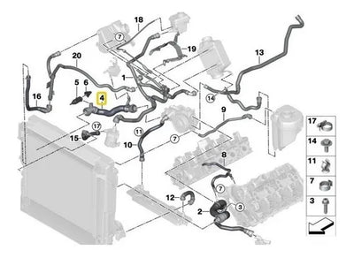 Manguera Inferior Radiador Bmw X5 2011-2013 X6 2009-2014 .