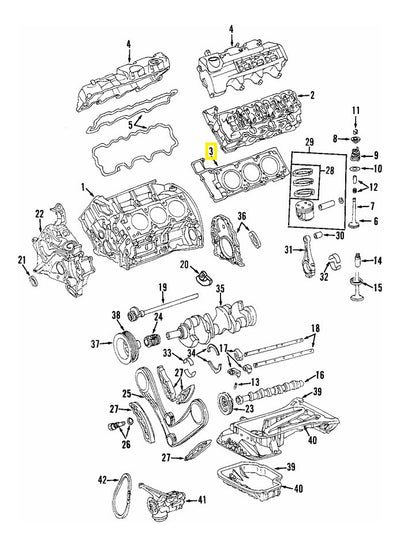 Junta Cabeza Motor Mercedes C280 E320 Ml320 Slk320 Clk320
