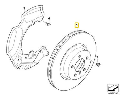 Disco De Frenos Delantero Bmw 535i 530i 525i