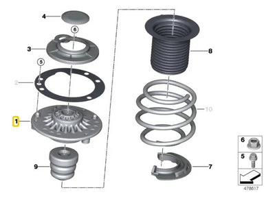 Base Amortiguador Delantero Bmw X1 Mini Cooper Countryman