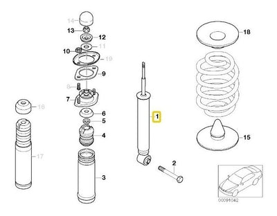 Par Amortiguadores Suspension Trasera Bmw 2002 325ci