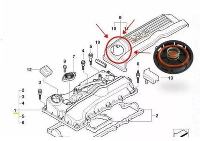 Válvula Pcv Para Tapa Punterías Bmw 120i 2.0 2005 Al 2012