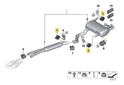 Soporte Goma De Silenciador Escape Bmw 325 330i 335i 335ci