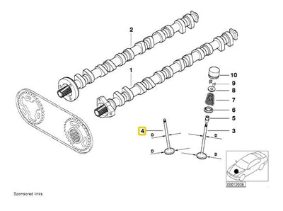 Valvula Admision Cabeza Motor Bmw 325 Z4 528 328 320 330