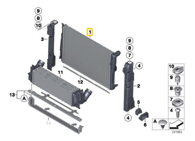 Radiador De Motor Para Bmw X3 X4 2012 Al 2017