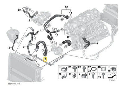 Manguera De Radiador Inferior Bmw 135i 335i