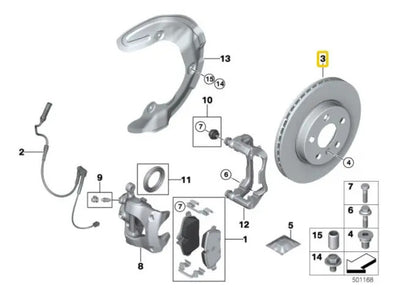 Disco Delantero Ventilado Mini Cooper F55 F56 F57 2013-2020