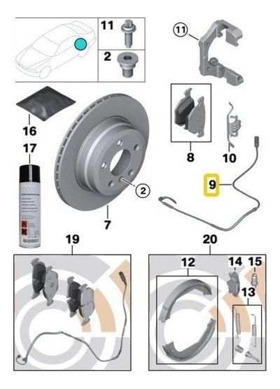 Sensor Balatas Traseras Bmw X1 2010 Al 2016